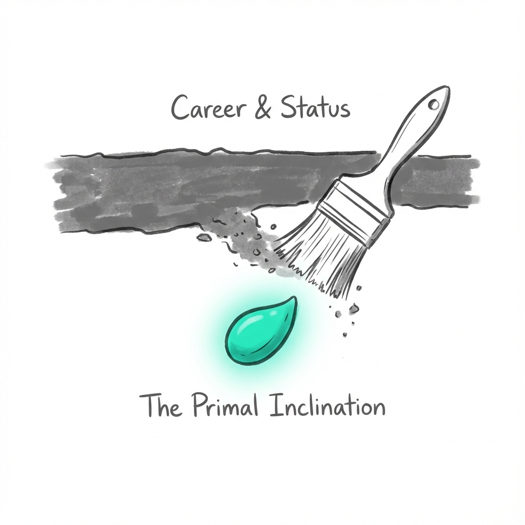The Archeology of the Self: clearing away the layers of career and social status to reveal the glowing primal seed of childhood curiosity
