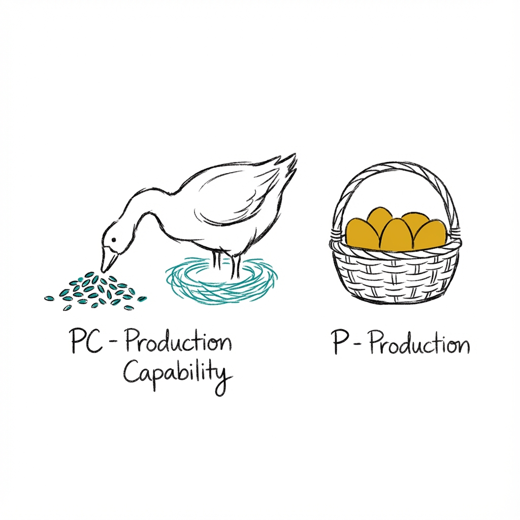 The P/PC Balance: the relationship between the Output (Golden Eggs) and the Asset that produces it (The Goose)