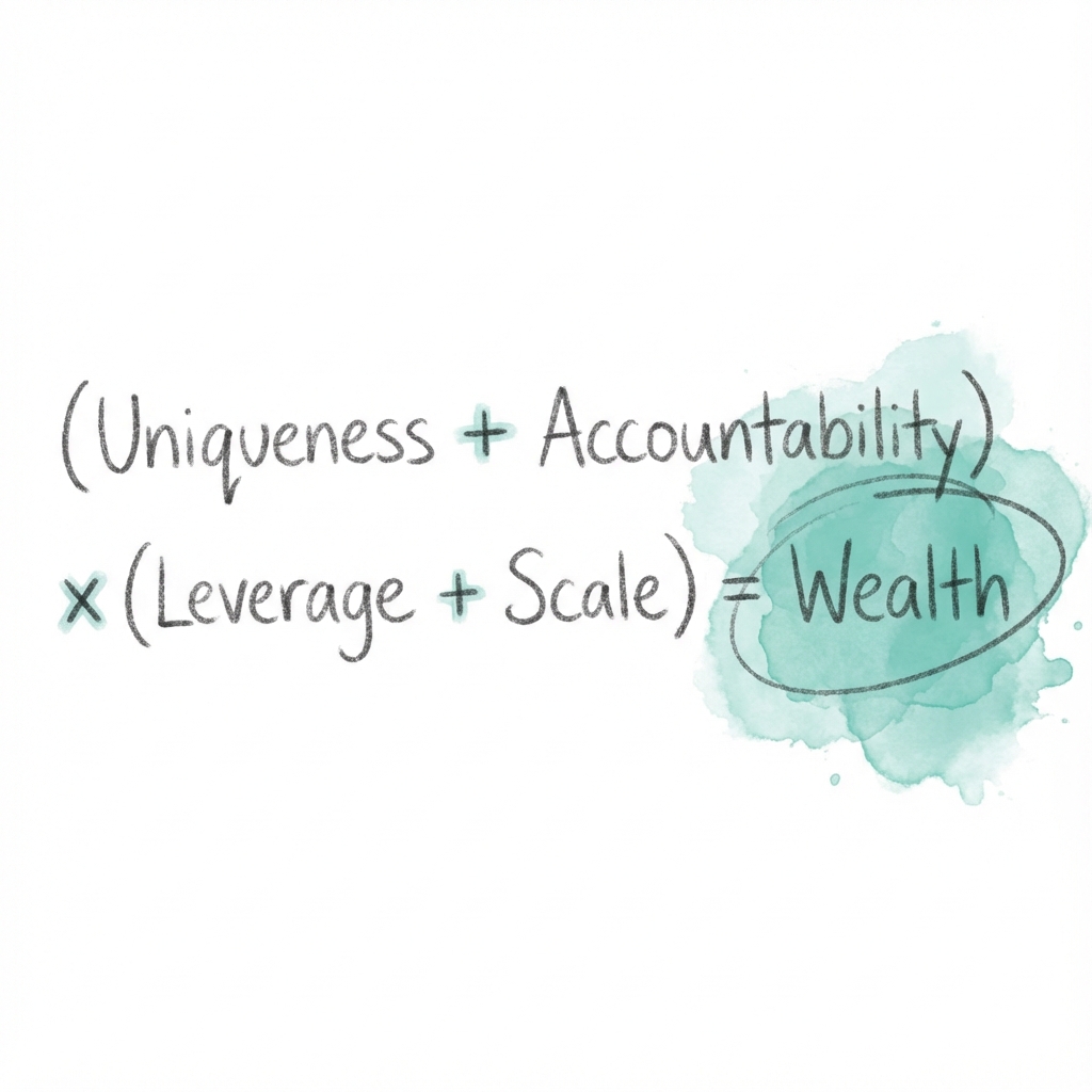 Productize Yourself: (Uniqueness + Accountability) x (Leverage + Scale) = Wealth